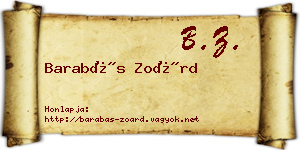 Barabás Zoárd névjegykártya